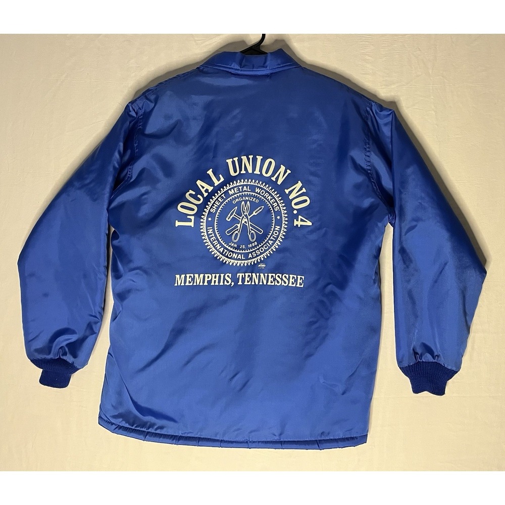 VTG West Wind Sheet Metal Workers Union Satin Jacket Men's Large Memphis TN